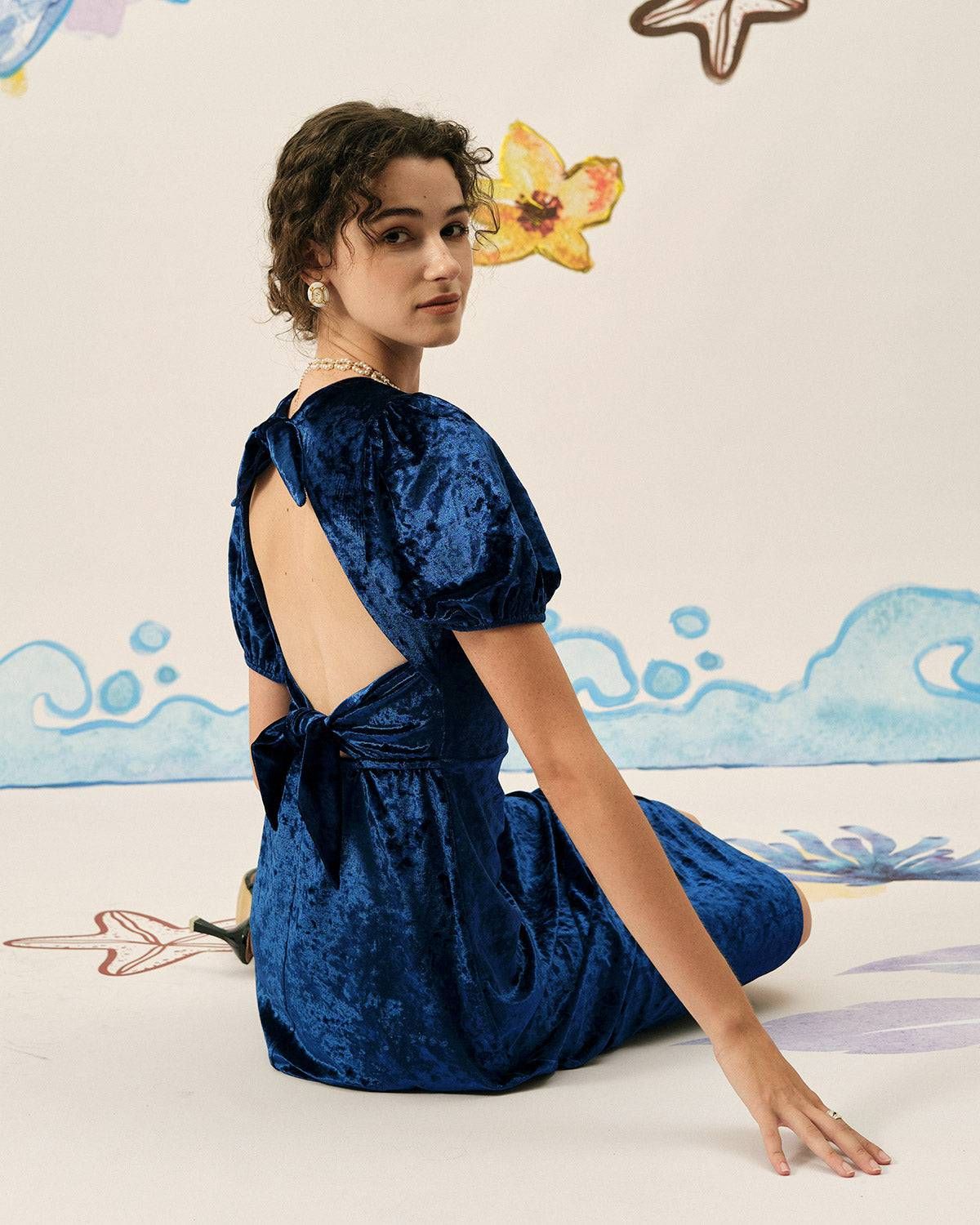 The Velvet Backless Midi Dress sold by rihoas product image thumbnail 4