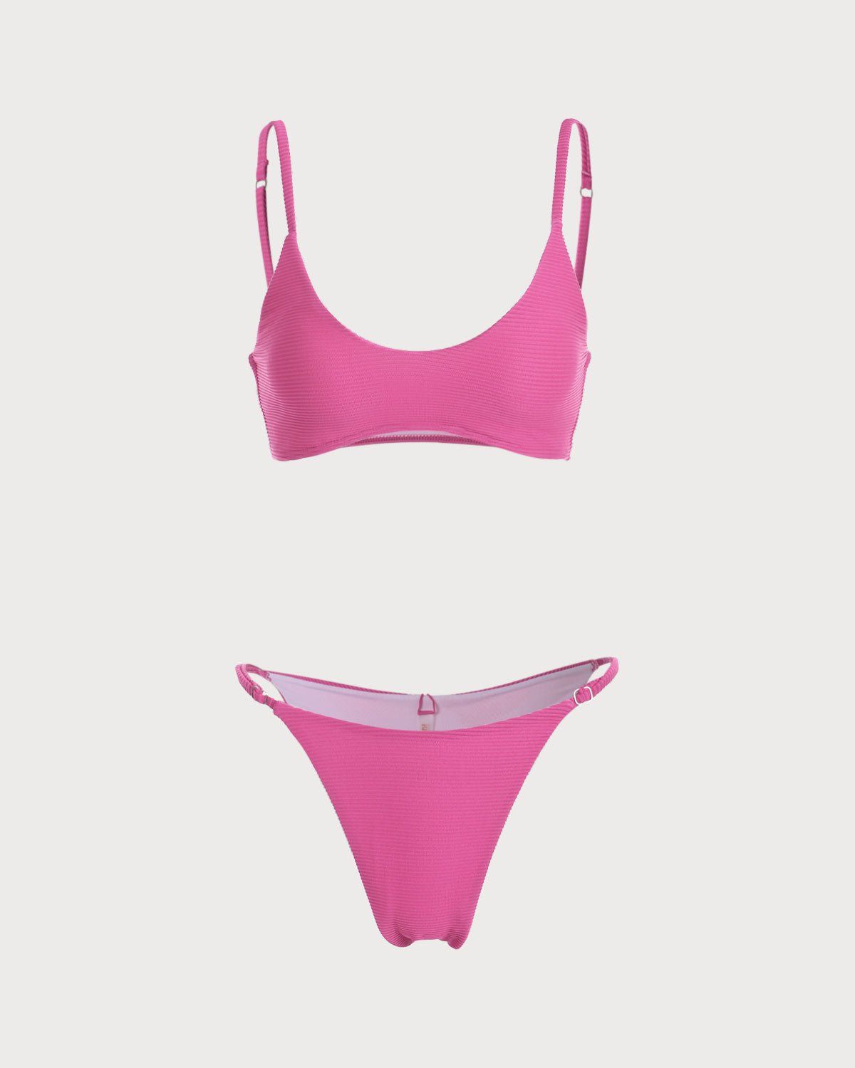 The Rose Red U Neck Ribbed Bikini Set sold by rihoas product image thumbnail 4