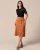 The Black Round Neck Spliced Sheer Knit Top sold by rihoas
