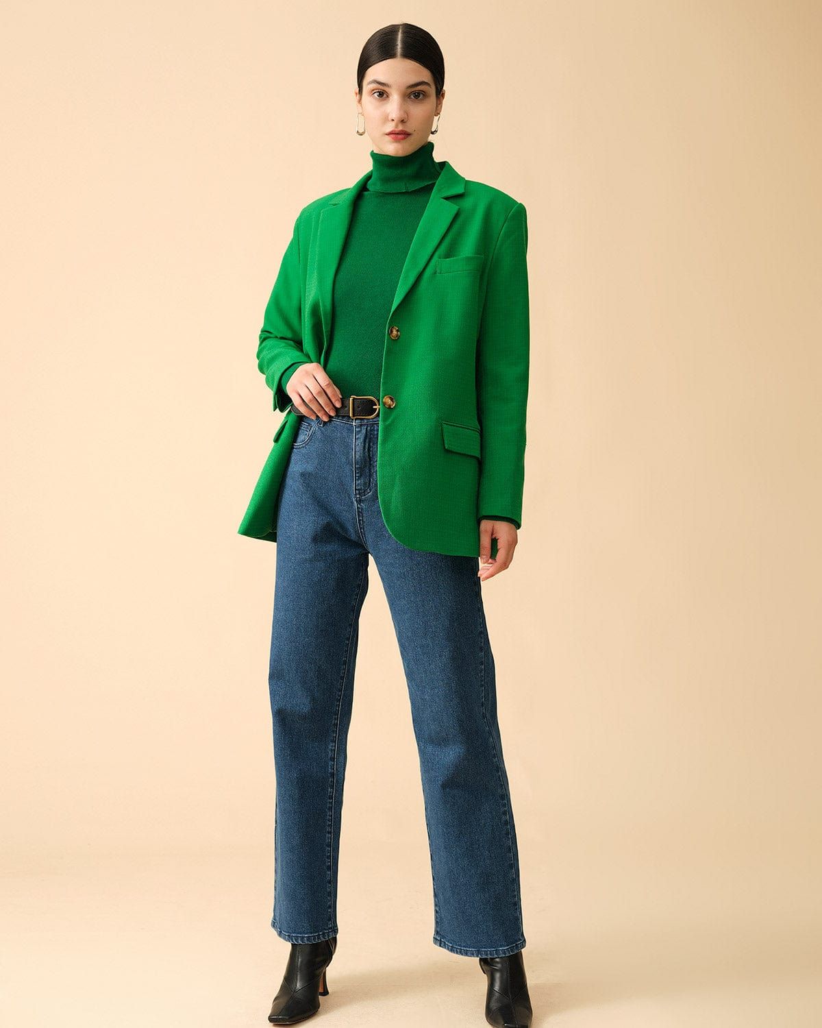 The Solid High Waisted Straight-legs Jeans sold by rihoas product image thumbnail 2