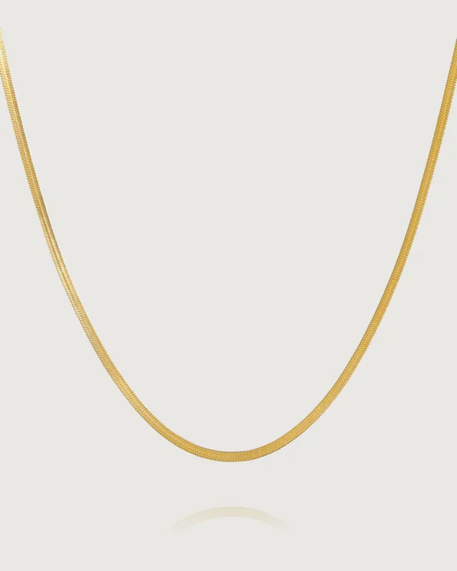The Gold Geometric Snake Bone Necklace sold by rihoas