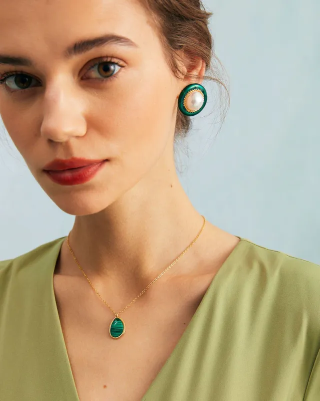 The Green Geometric Drop Pendant Necklace made by rihoas