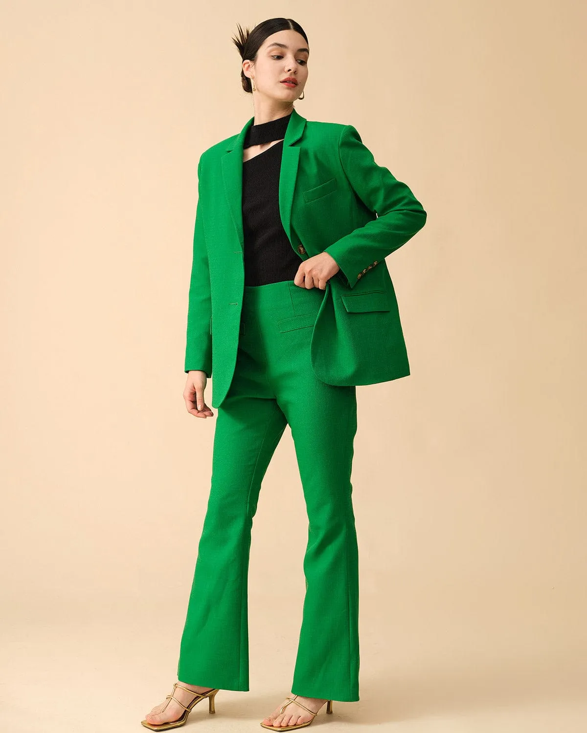 The Solid High-waisted Flare Pants sold by rihoas product image thumbnail 3