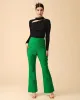 The Solid High-waisted Flare Pants sold by rihoas