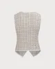 Women's Apricot V-Neck Buttoned Tweed Vest sold by rihoas