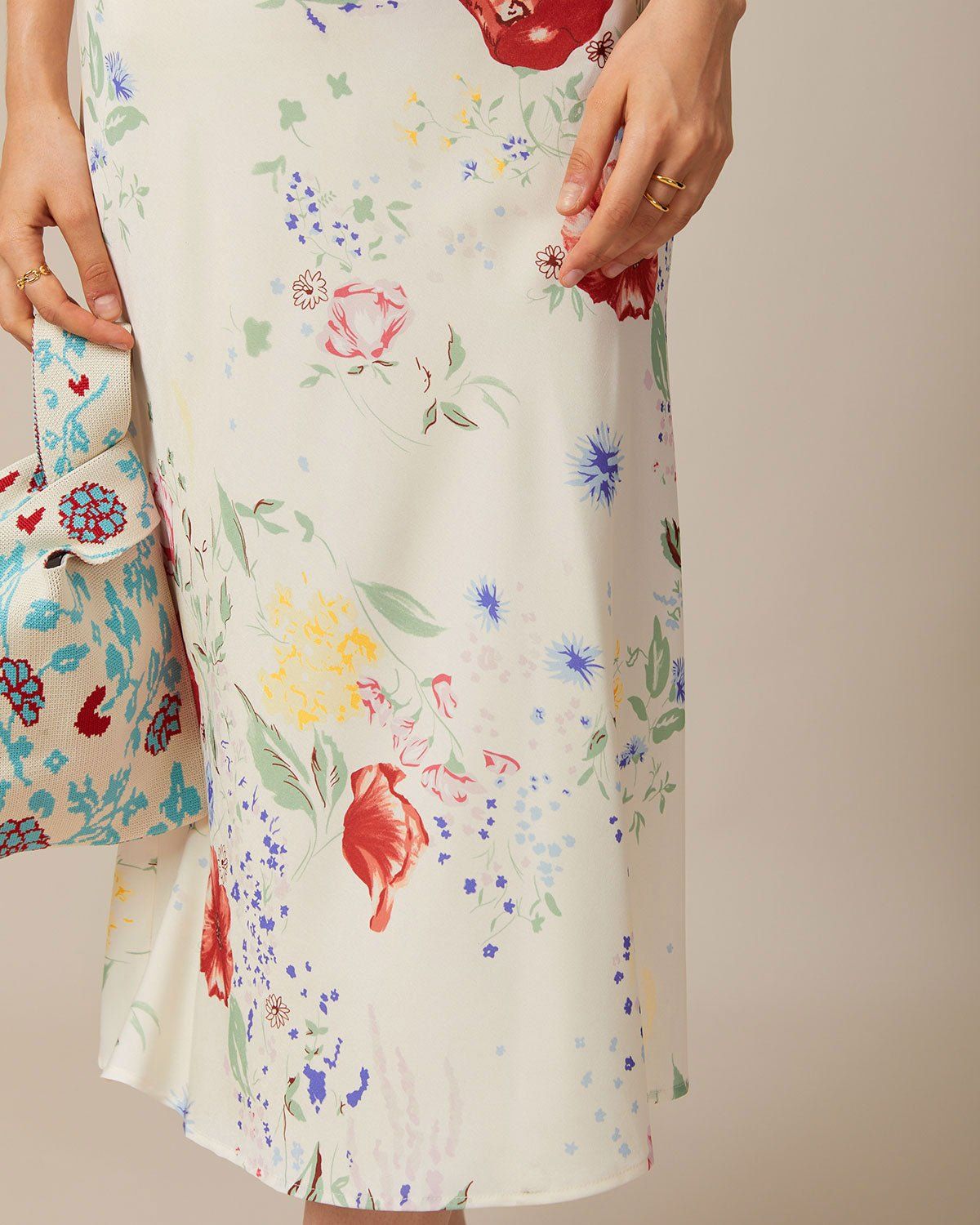 The Apricot Floral Ruffle Bodycon Midi Dress sold by rihoas product image thumbnail 3