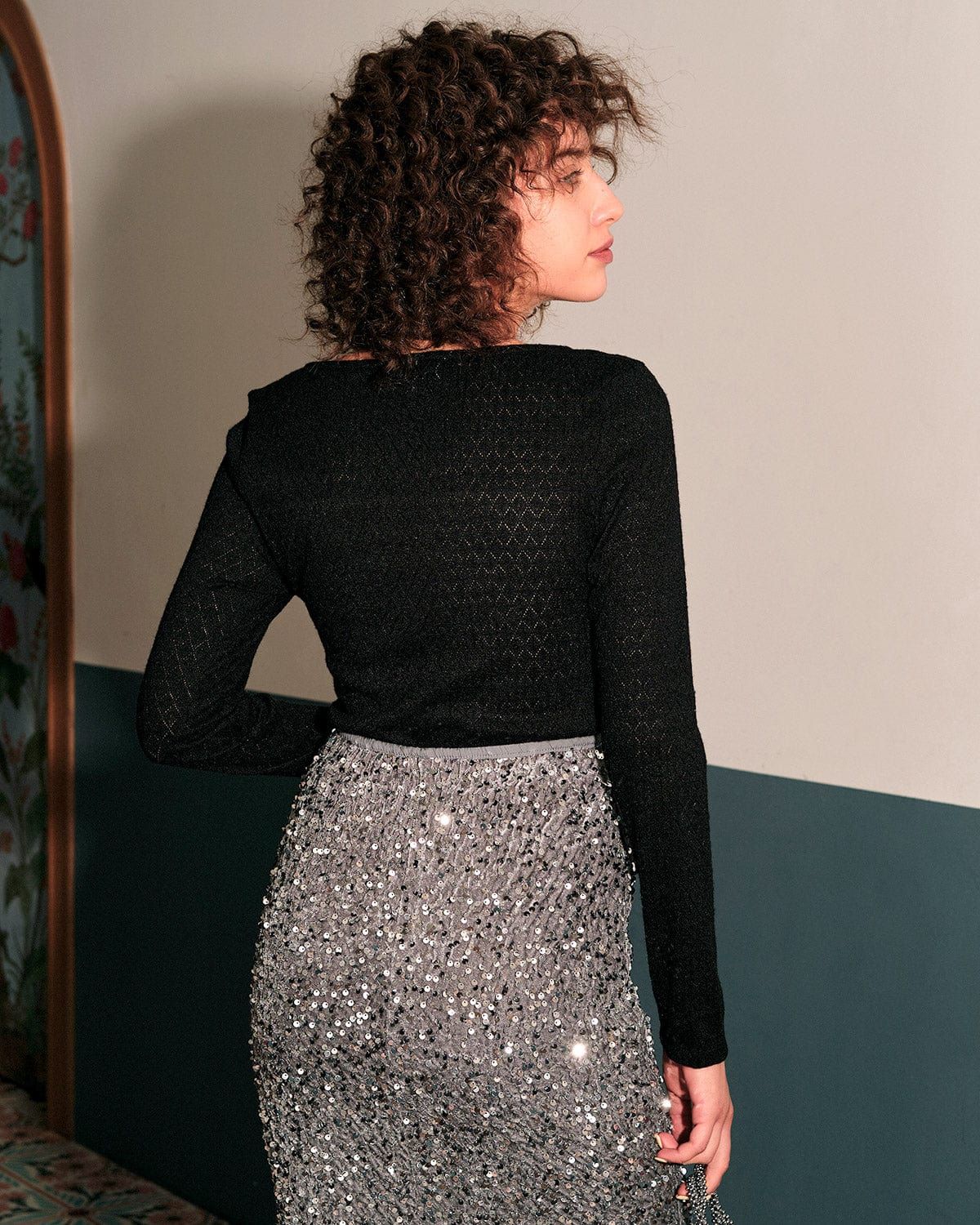 The Sweetheart Neck Ruched Knit Top sold by rihoas product image thumbnail 5