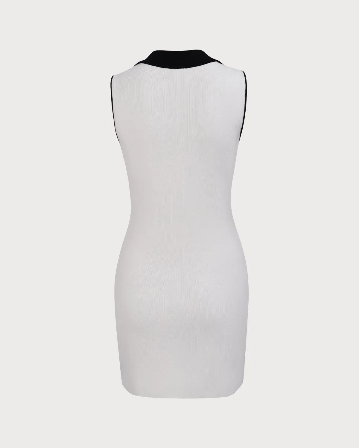 Women's White Contrasting Bodycon Sweater Mini Dress sold by rihoas product image thumbnail 2