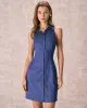 The Navy Shirt Collar Button Front Mini Dress sold by rihoas