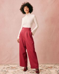 The White Turtleneck Flare Sleeve Knit Top sold by rihoas