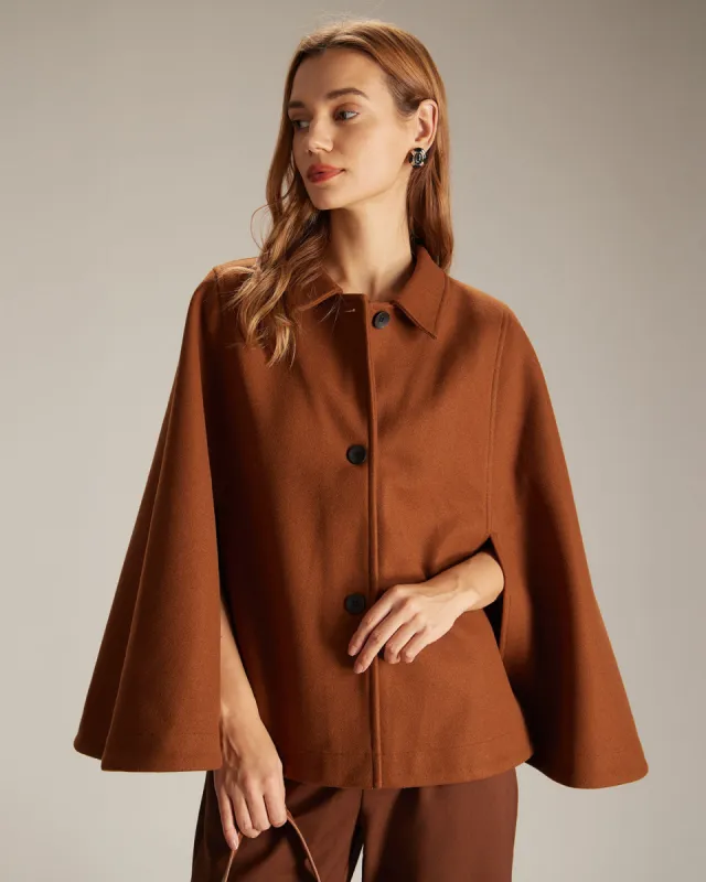 The Brown Collared Single Breasted Cape sold by rihoas
