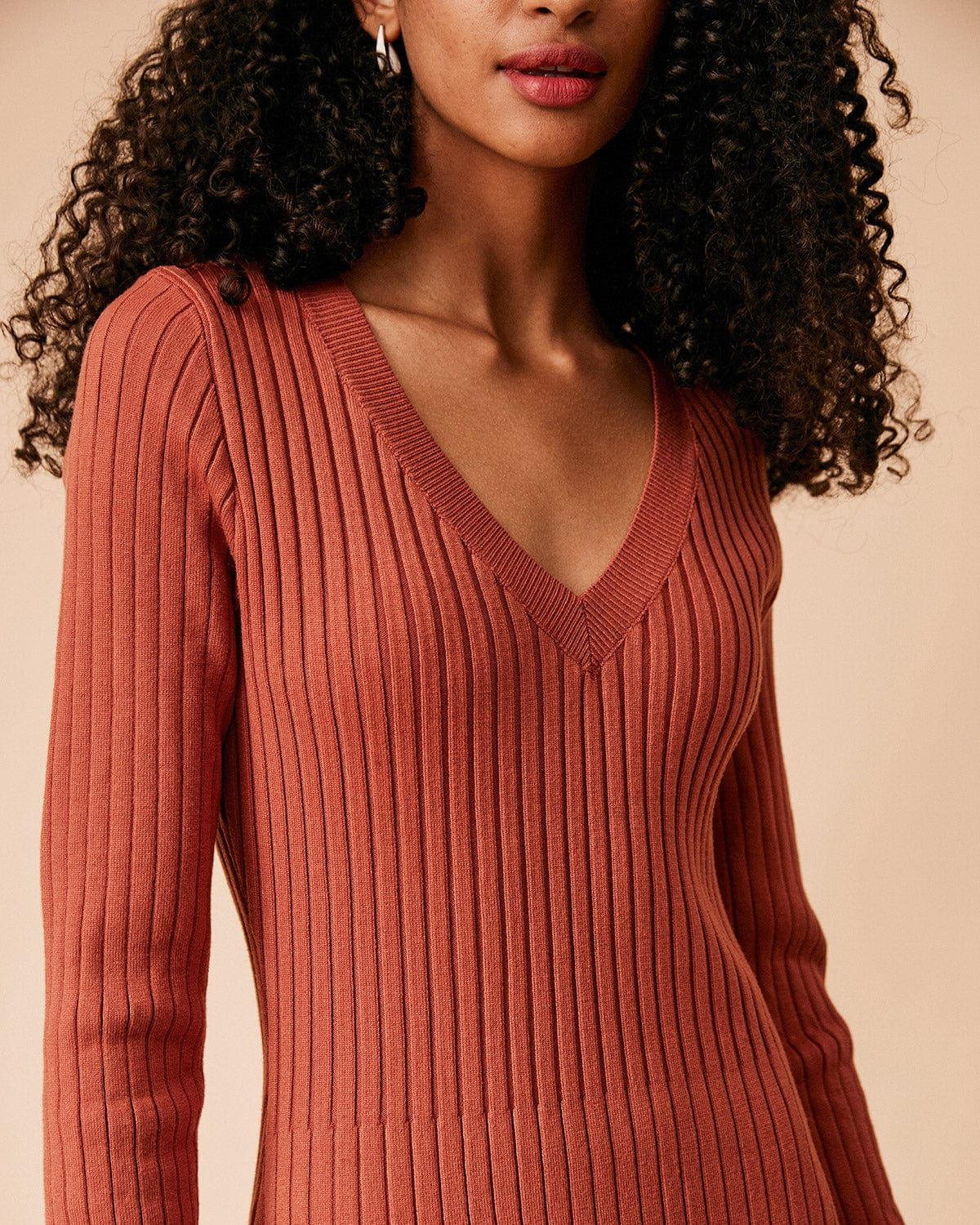 The Ribbed Bodycon Long Sleeve Sweater Dress sold by rihoas product image thumbnail 2