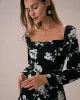 The Black Sweetheart Neck Floral Midi Dress sold by rihoas