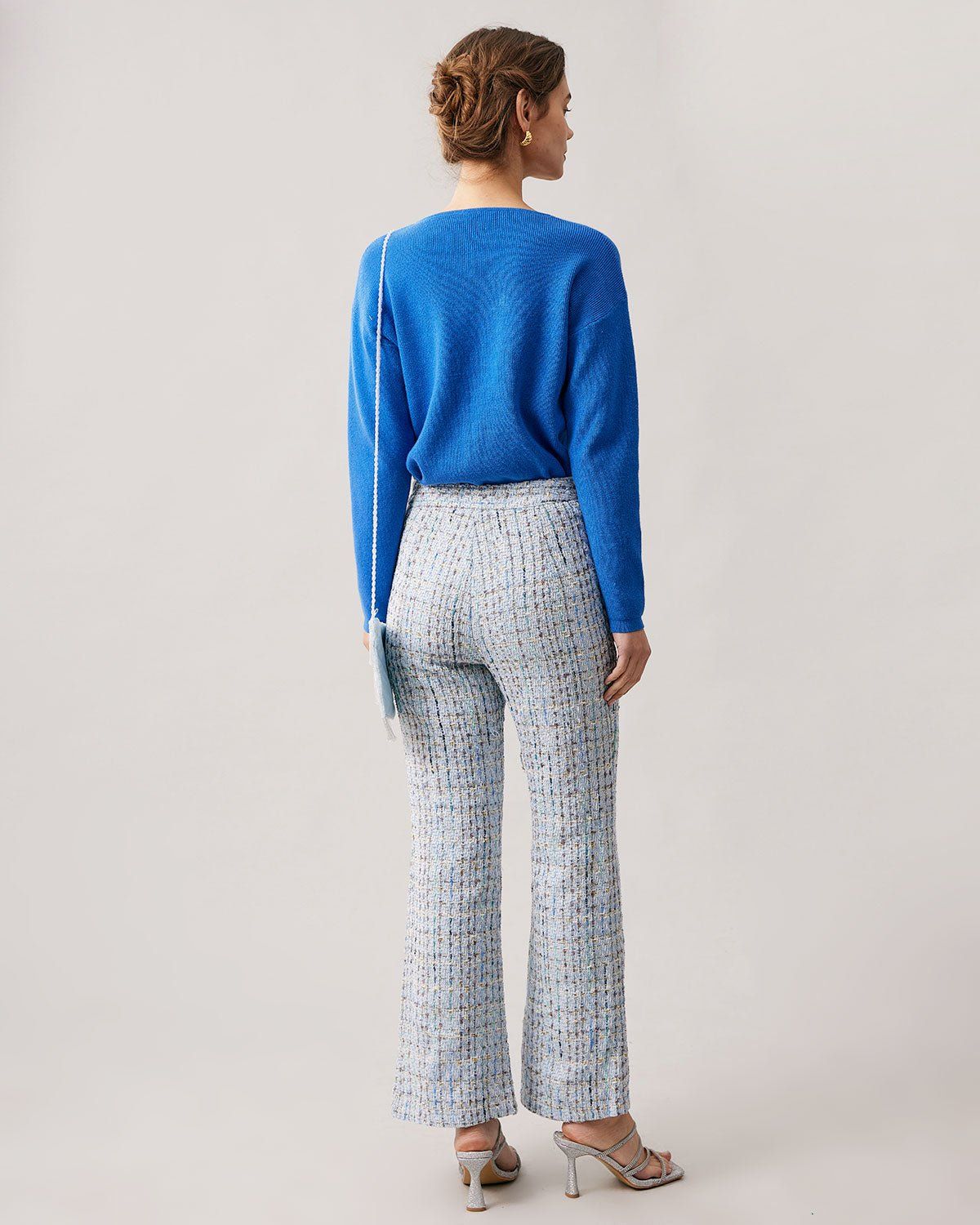 The Blue Round Neck Button Up Knit Cardigan sold by rihoas product image thumbnail 5