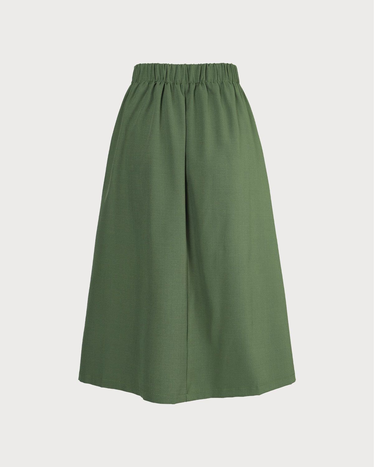 The Green High Waisted Pleated Midi Skirt sold by rihoas product image thumbnail 8