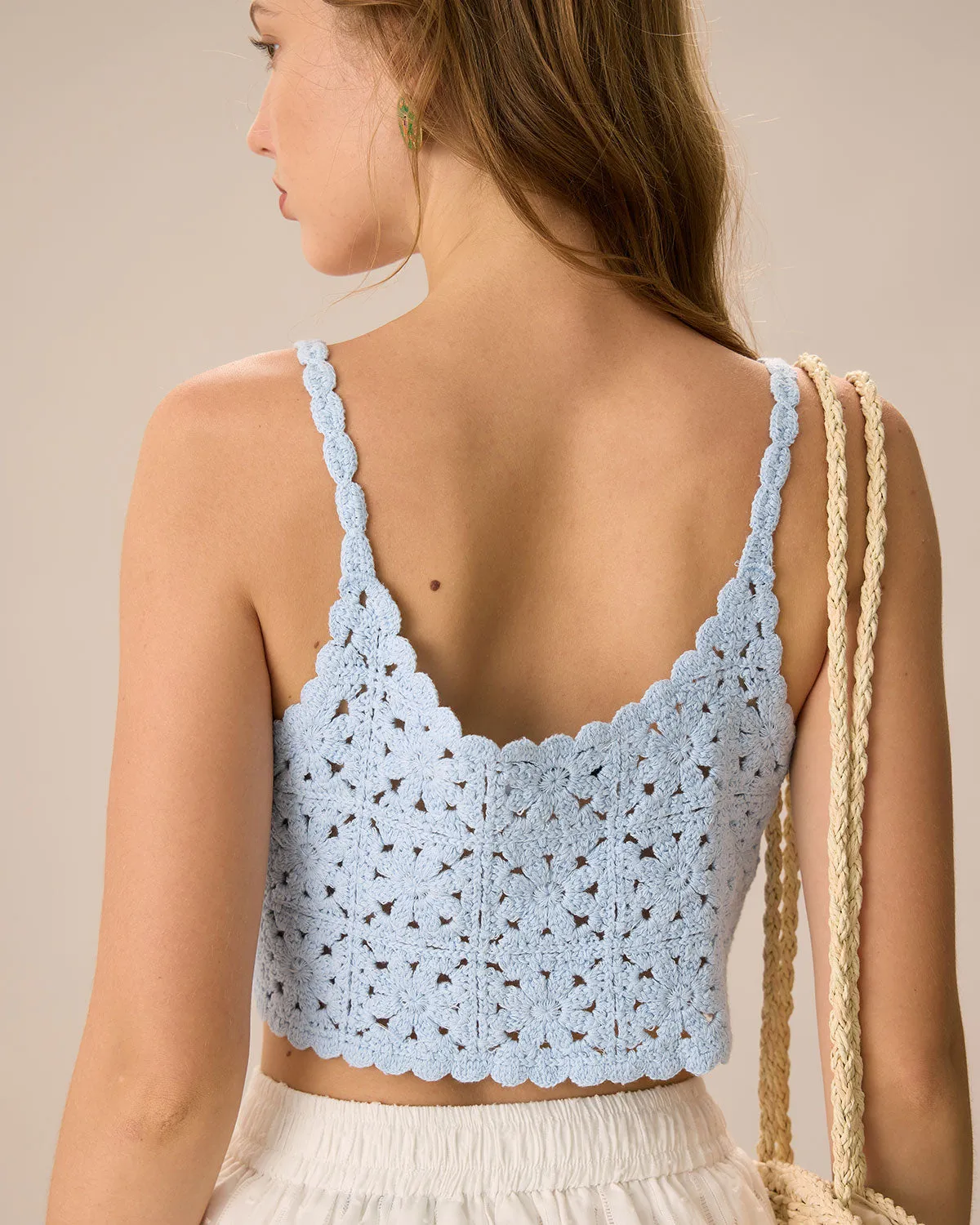 Women's Floral Cropped Knitted Cami Top sold by rihoas product image thumbnail 2