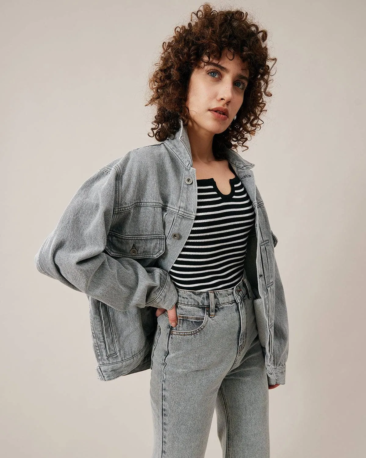 The Premium-fabric Vintage Denim Jacket sold by rihoas product image thumbnail 4