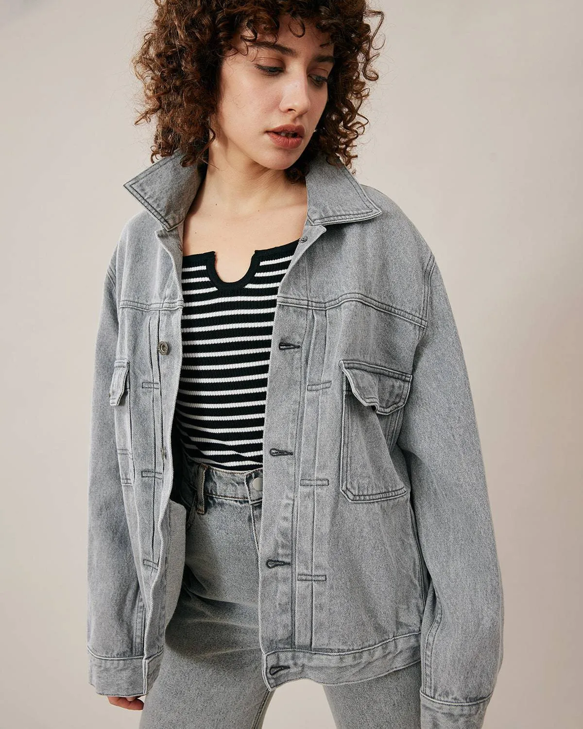 The Premium-fabric Vintage Denim Jacket sold by rihoas