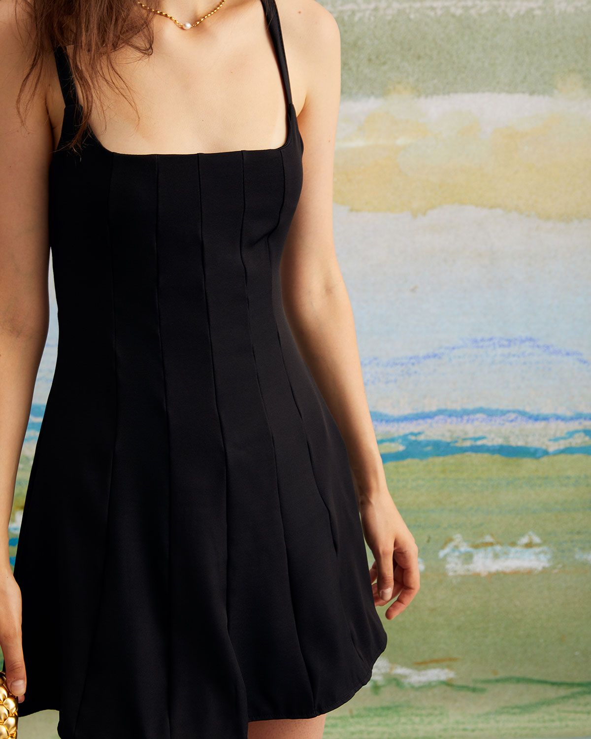 The Black Square Neck Backless Mini Dress sold by rihoas product image thumbnail 4