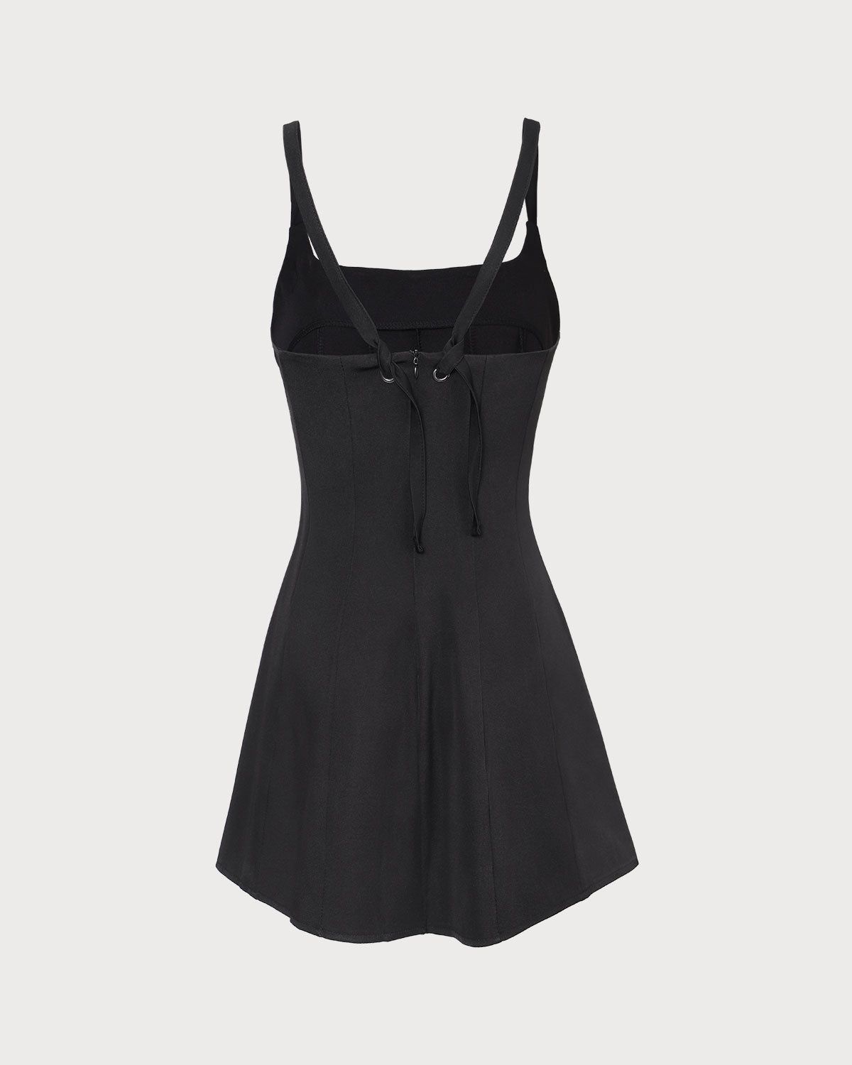 The Black Square Neck Backless Mini Dress sold by rihoas product image thumbnail 7