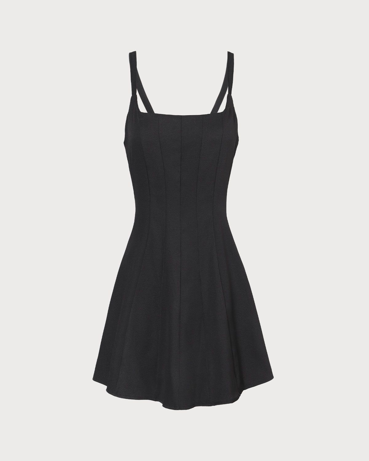 The Black Square Neck Backless Mini Dress sold by rihoas product image thumbnail 6
