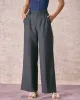 The Grey High Waisted Pleated Straight Pants sold by rihoas