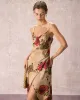 The Khaki Pearl Strap Side Slit Midi Dress sold by rihoas