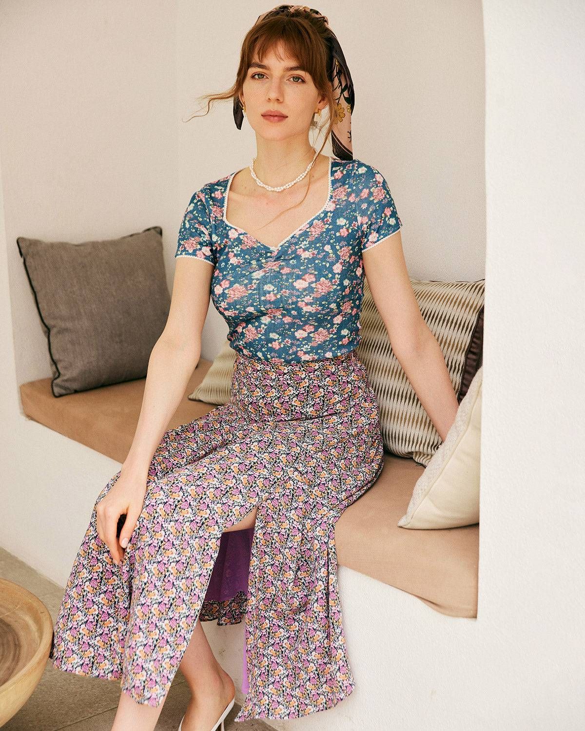 High Waisted Side Split Skirt sold by rihoas product image thumbnail 2