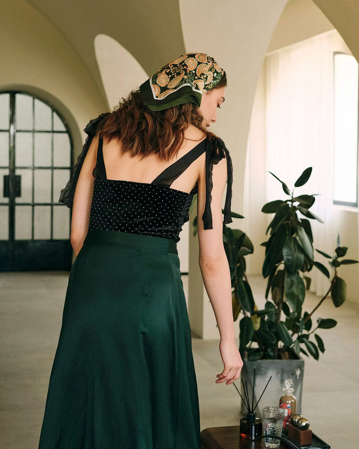 The Sweetheart Neck Rhinestone Tie Strap Top sold by rihoas product image thumbnail 4