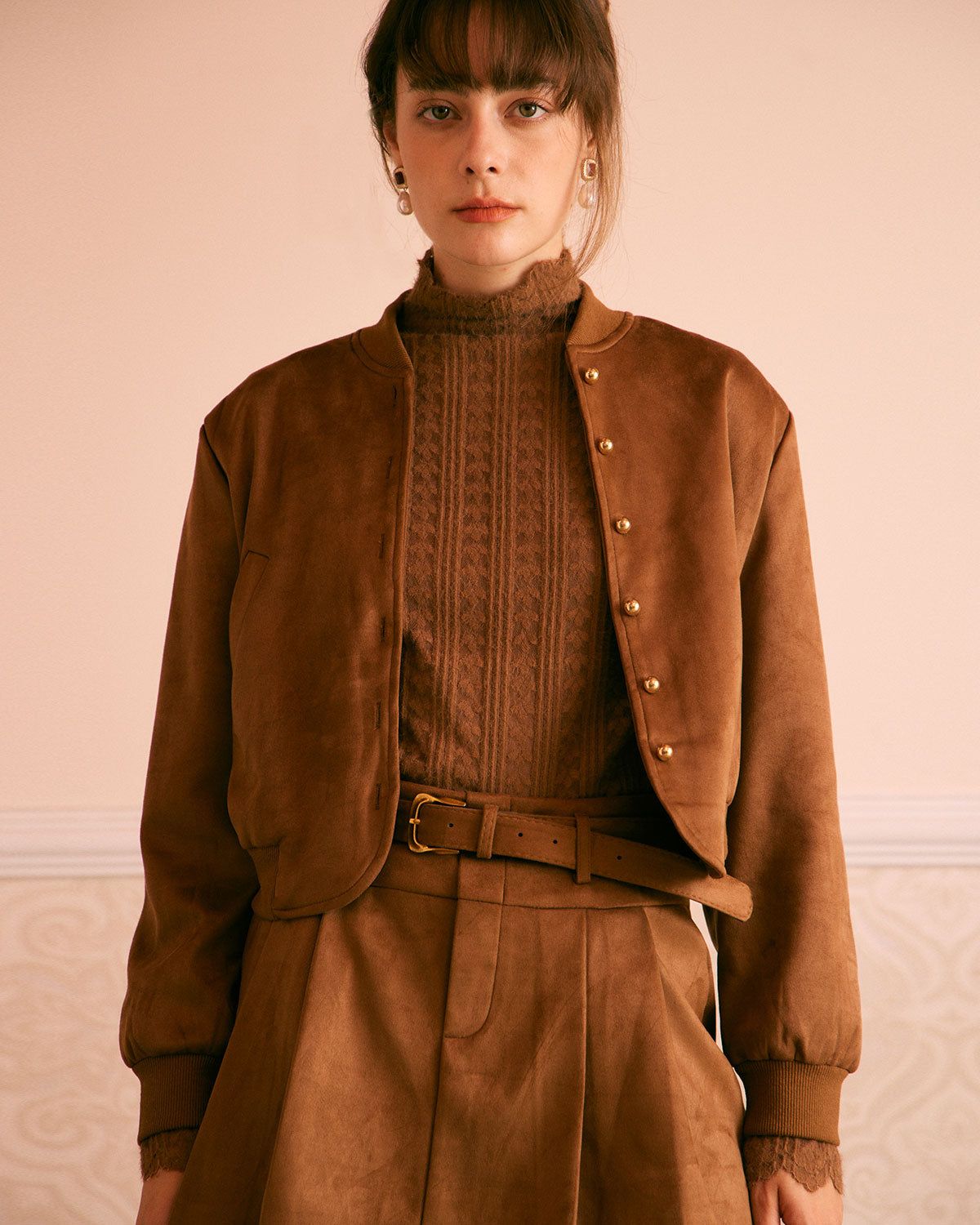 The Brown Suede Single Breasted Jacket sold by rihoas