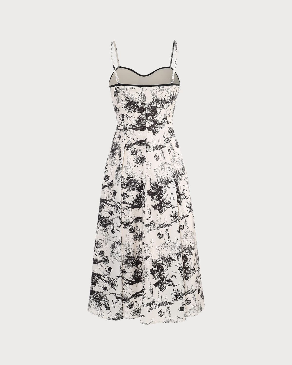 The Black Sweetheart Neck Floral Slip Midi Dress sold by rihoas product image thumbnail 7