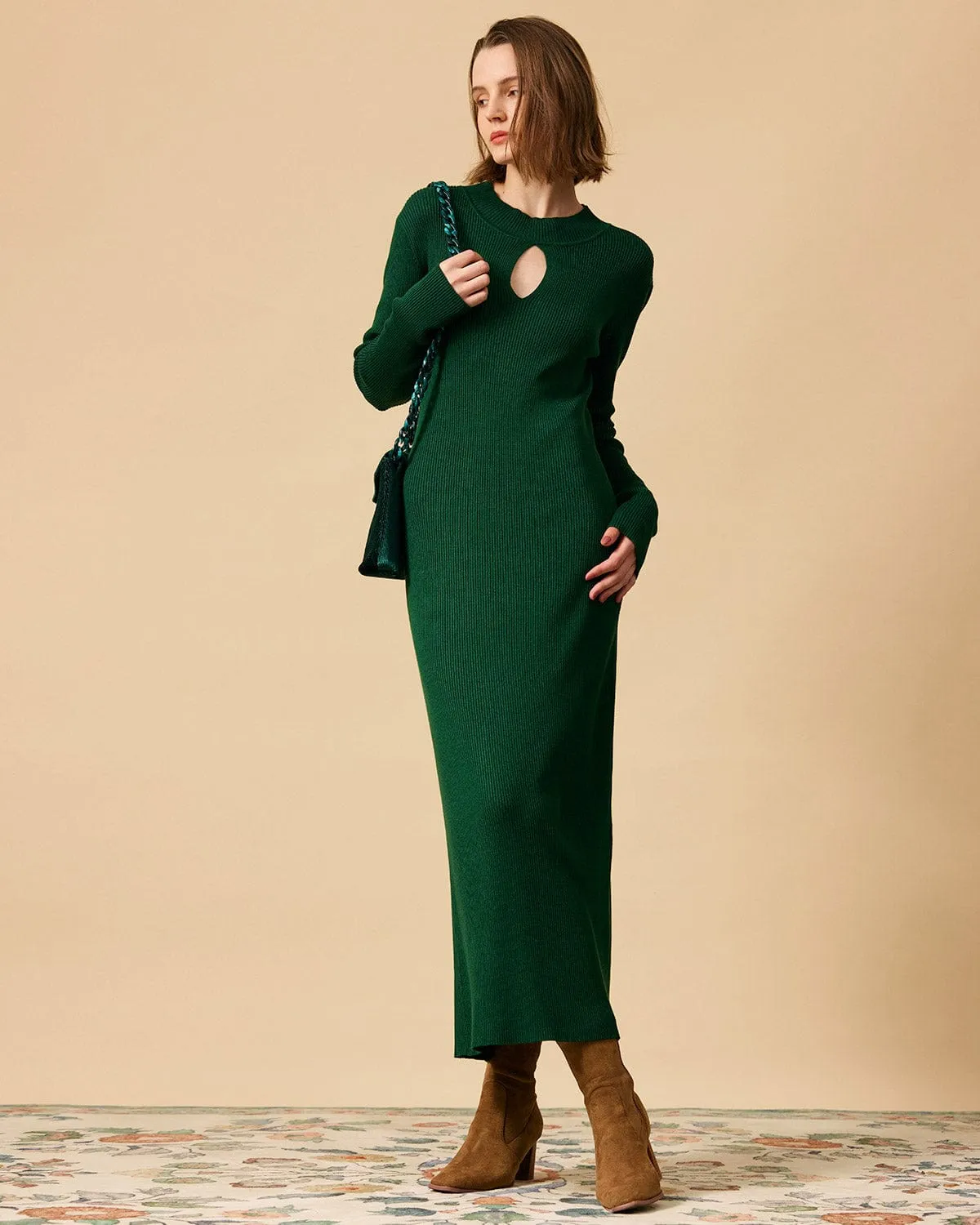 The Cutout Ribbed Bodycon Knit Dress sold by rihoas product image thumbnail 4