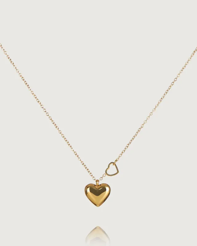 The Gold Heart Pendant Necklace sold by rihoas