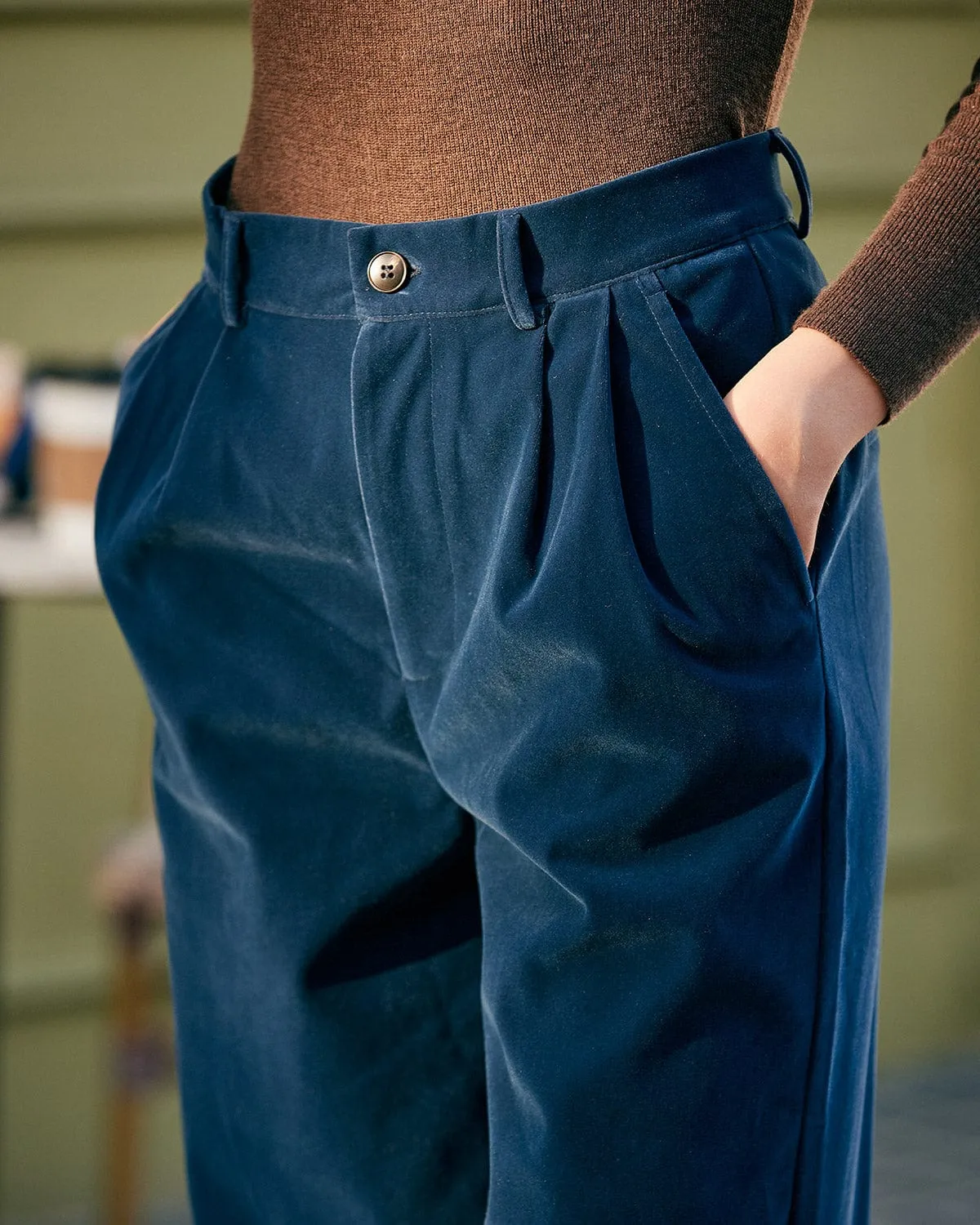 The High Waisted Pleated Wide Leg Pants sold by rihoas product image thumbnail 2