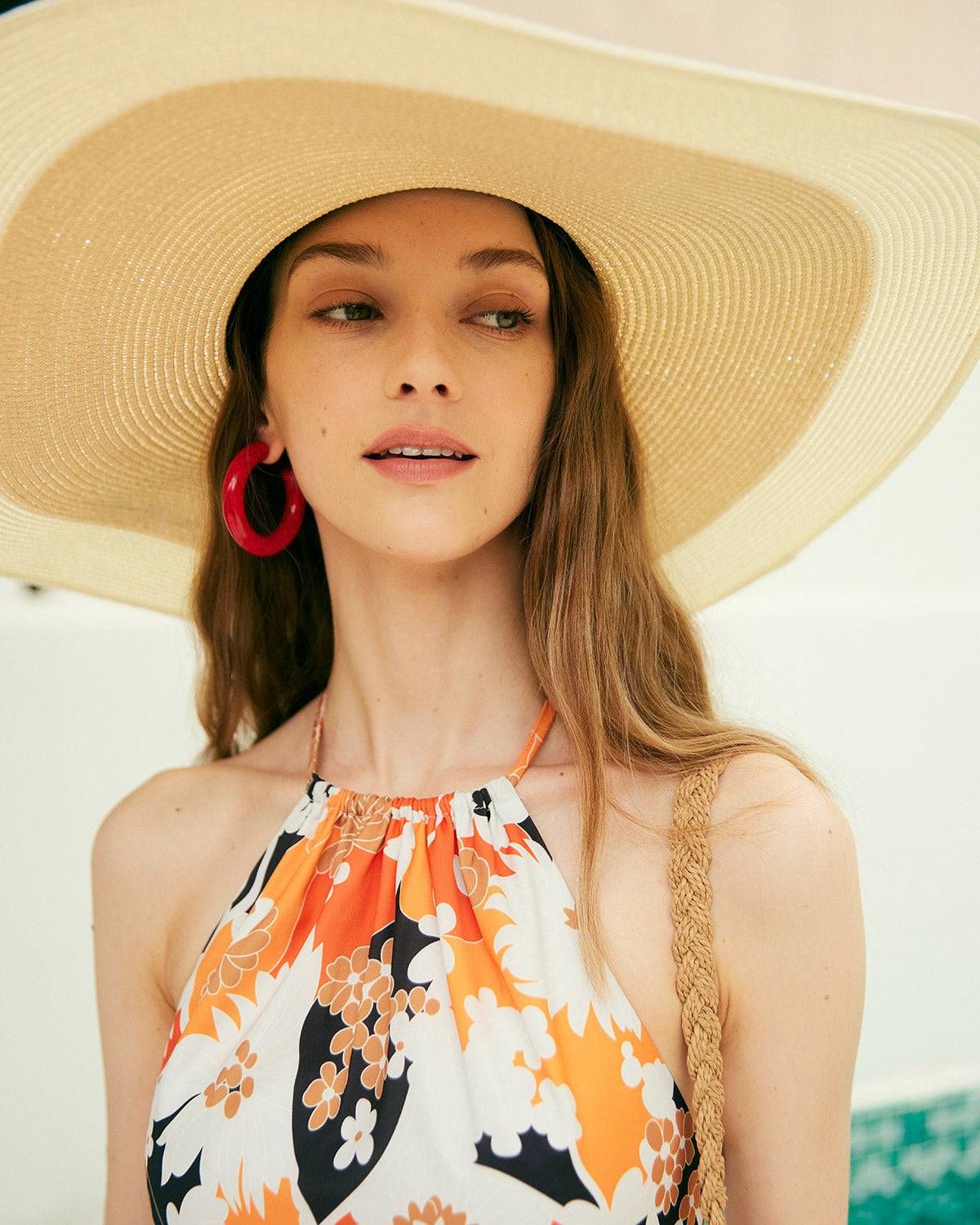 The Floral Halter Backless Midi Dress sold by rihoas product image thumbnail 5