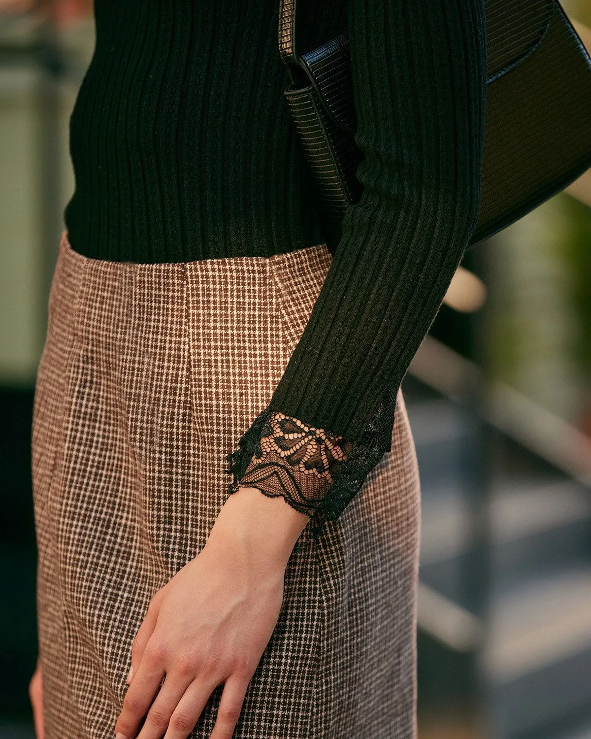 The High Waisted Plaid Zip Up Skirt sold by rihoas product image thumbnail 2