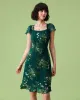 The Square Neck Backless Floral Midi Dress sold by rihoas