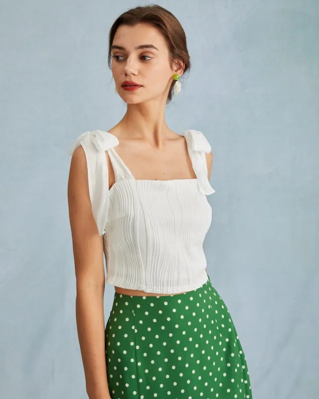 The White Water Ripple Textured Sleeveless Cami Top sold by rihoas