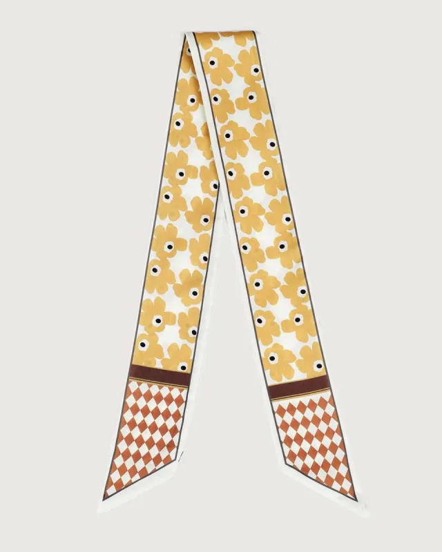 The Floral Silk-like Scarf Hairband sold by rihoas