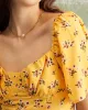 The Yellow Sweetheart Neck Floral Blouse sold by rihoas