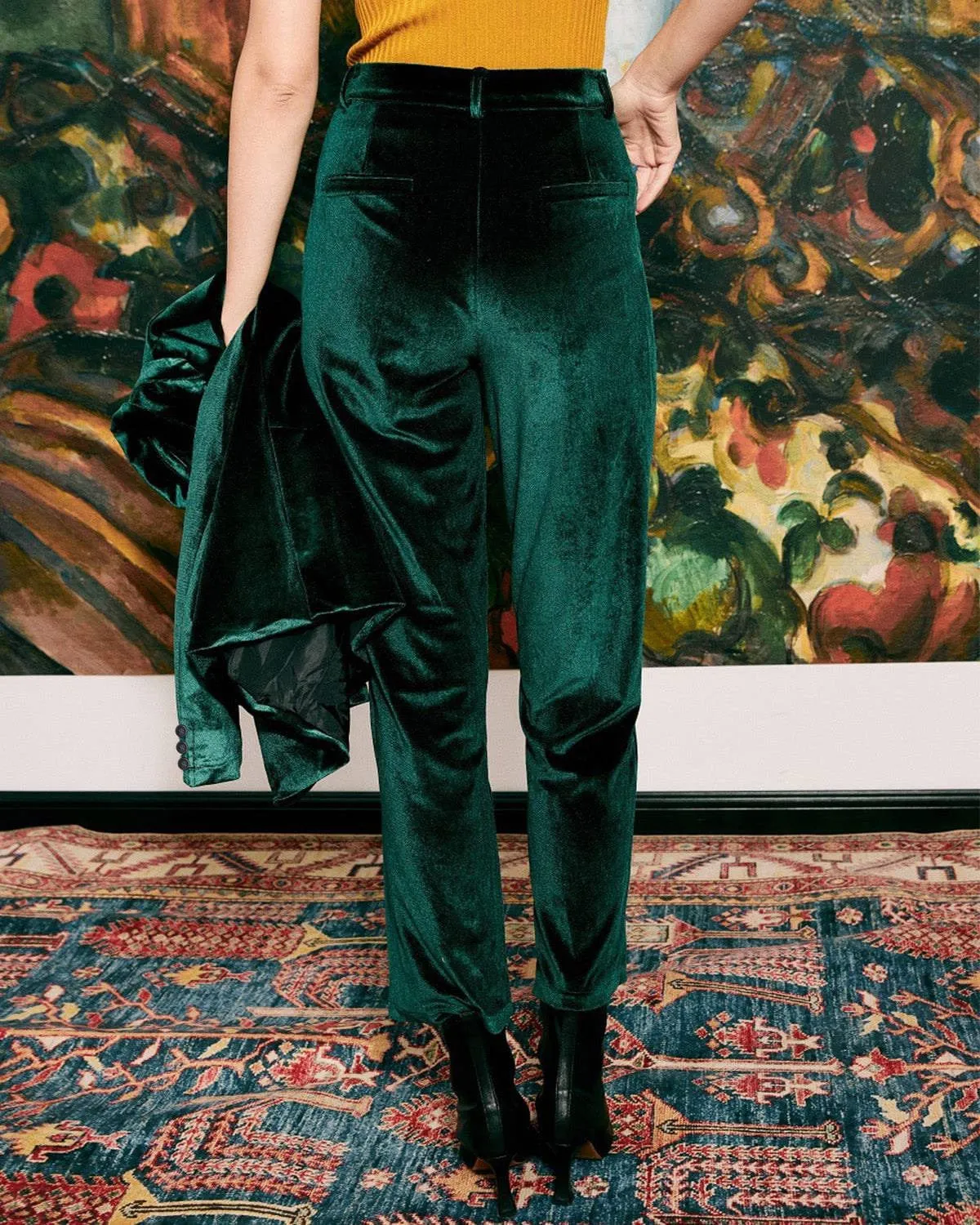 The Elegant Straight Leg Velvet Pants sold by rihoas product image thumbnail 3
