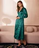 The Green V Neck Jacquard Satin Midi Dress sold by rihoas
