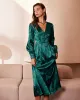 The Green V Neck Jacquard Satin Midi Dress sold by rihoas
