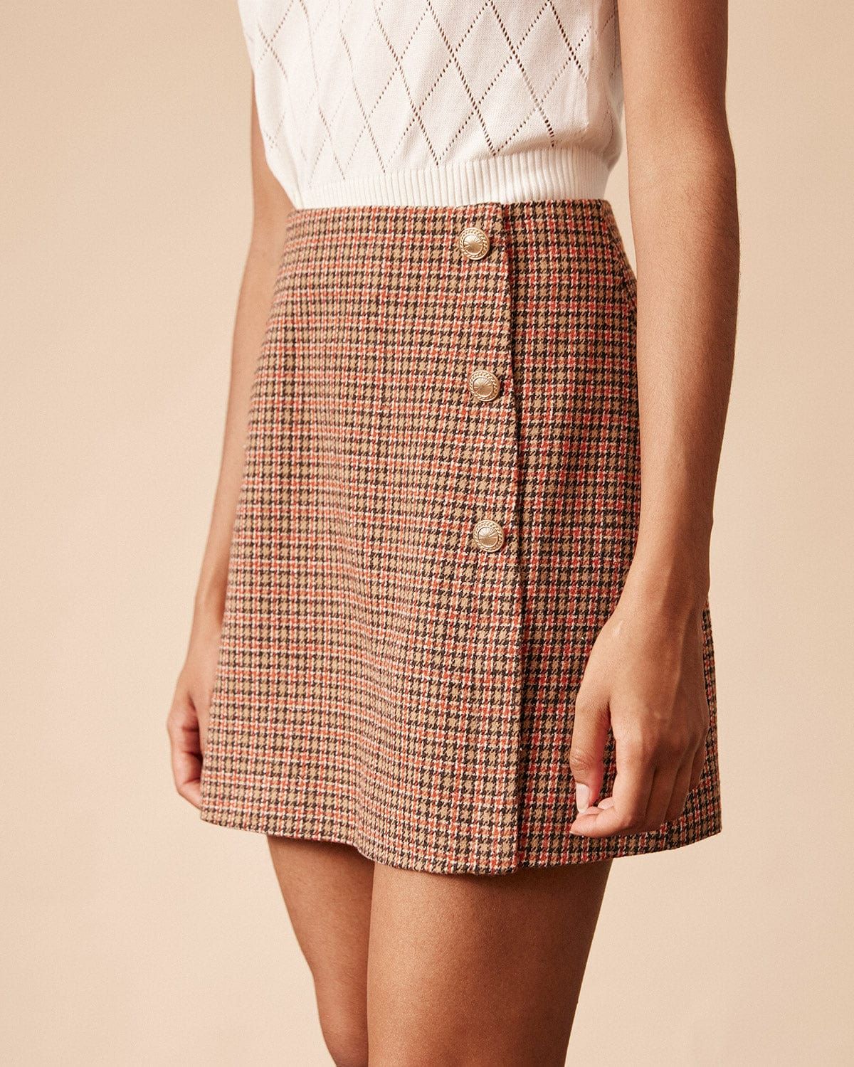 The High Waisted Plaid Tweed Skirt sold by rihoas