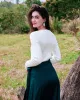 The White V Neck Teardrop Ribbed Knit Top sold by rihoas