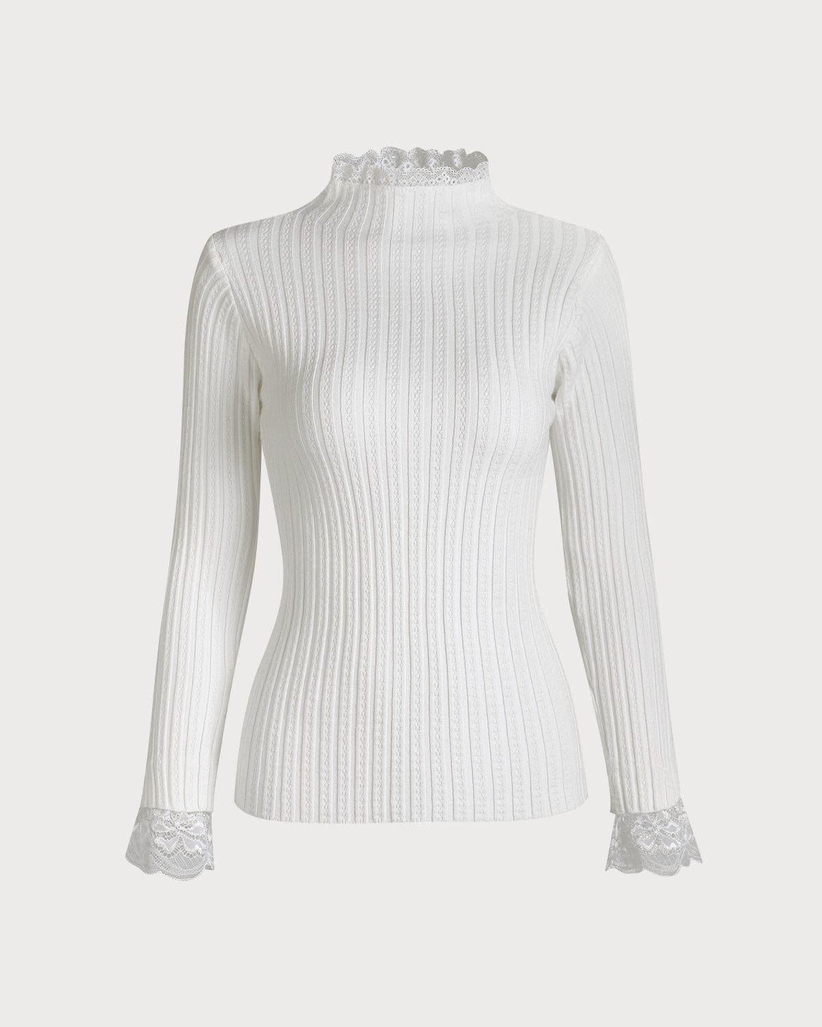The Solid Ribbed Slim-fit Knit Top sold by rihoas product image thumbnail 7