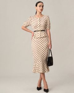The Polka Dot Pleated Blouse sold by rihoas