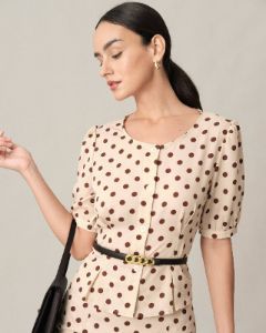 The Polka Dot Pleated Blouse sold by rihoas