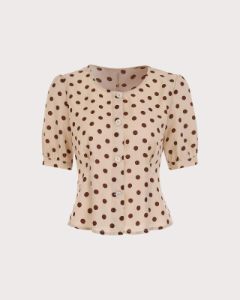 The Polka Dot Pleated Blouse sold by rihoas