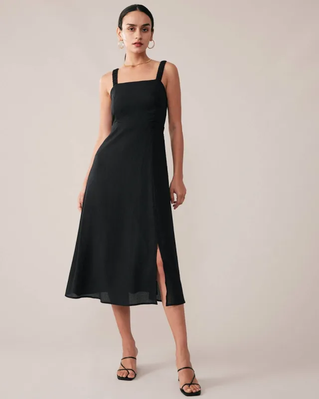 Strap Shirred Midi Dress sold by rihoas